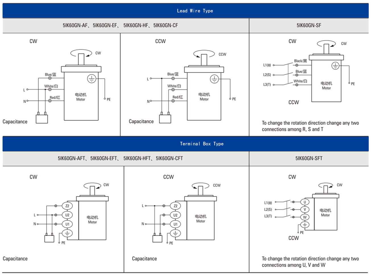 60W Induction AC Motor/Gear Motor drawing