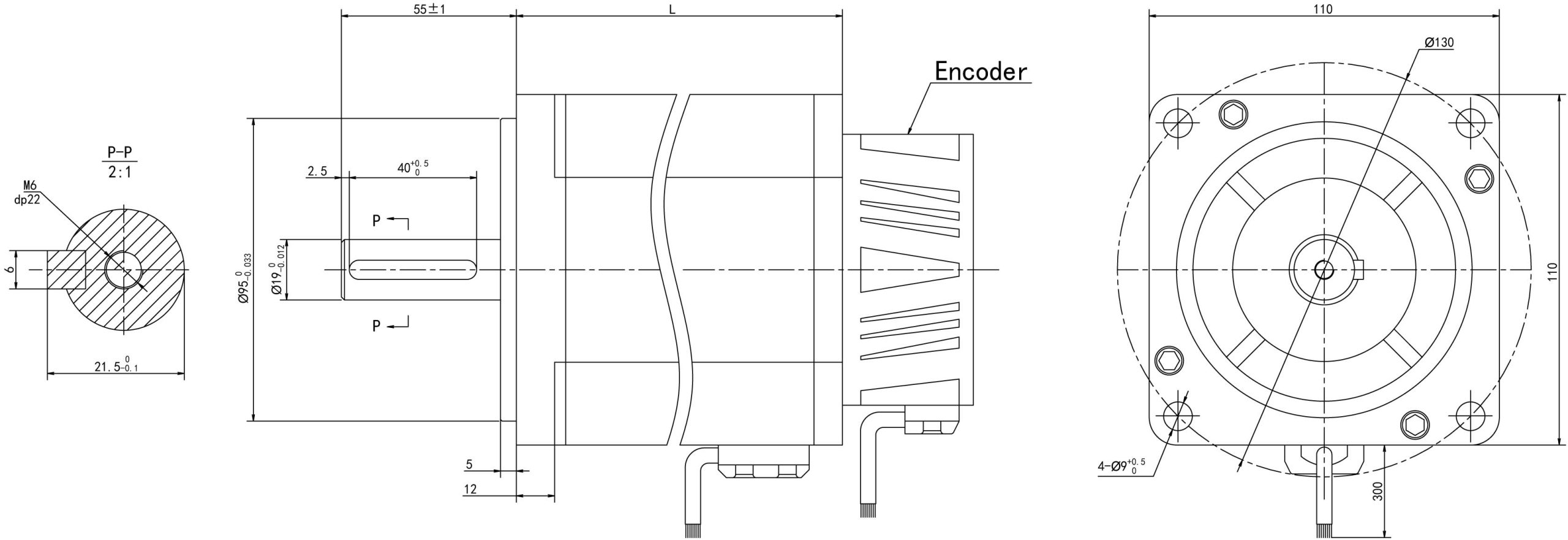 110mm Servo Motor 43SSTE drawing