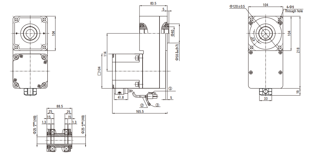 104L Series of Brushless DC Motor drawing