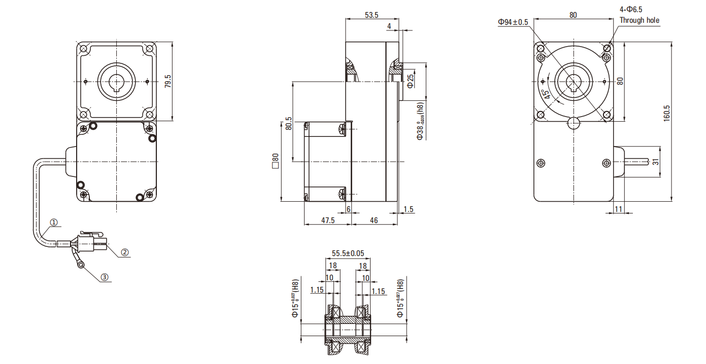 80L Series of Brushless DC Motor drawing