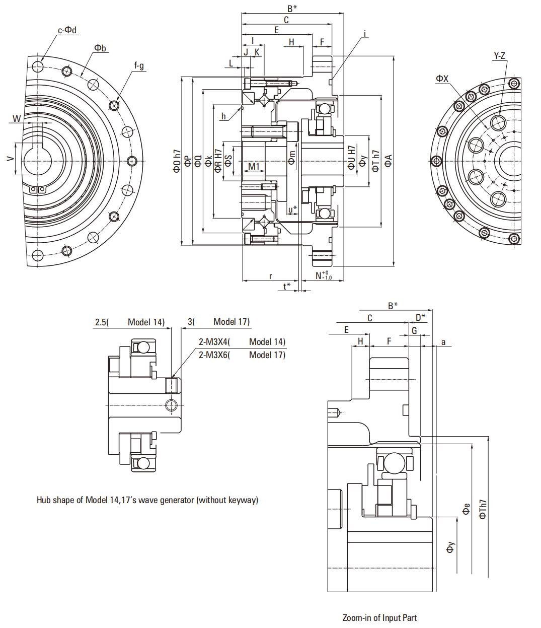 CSF Series Harmonic Drive Reducer drawing
