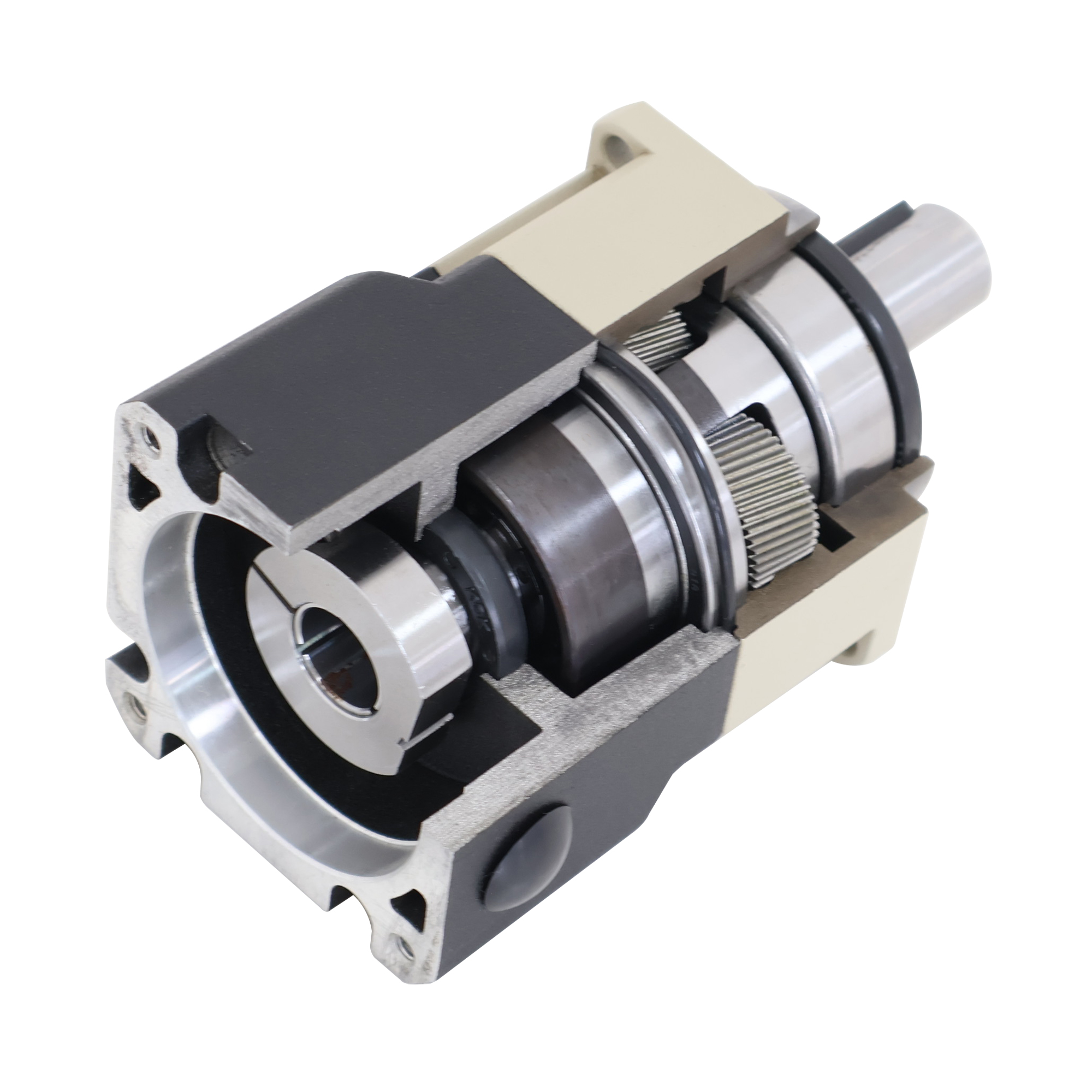 Planetary gearhead cutaway showing gear train